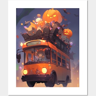 Halloween bus Posters and Art